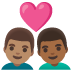 👨🏽‍❤️‍👨🏾 couple with heart: man, man, medium skin tone, medium-dark skin tone display on Google